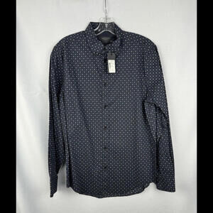 Rag & Bone Zac Button-Down Shirt Fit 1 Geometric Black Size M